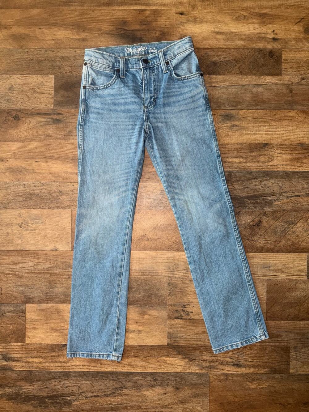 Wrangler retro kids adjustable waistband slim blue jeans
